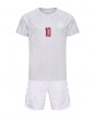Danmark Christian Eriksen #10 Replika Borta Kläder Barn VM 2022 Kortärmad (+ byxor)